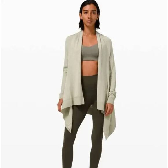 LULULEMON Cashlu Knit Wrap Heathered Rosemary Green Sz XS/S {E37} - Picture 1 of 5